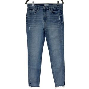 {Kensie} "The Kelsey High Rise Skinny" Cigarette Distressed Stretch Denim Jeans